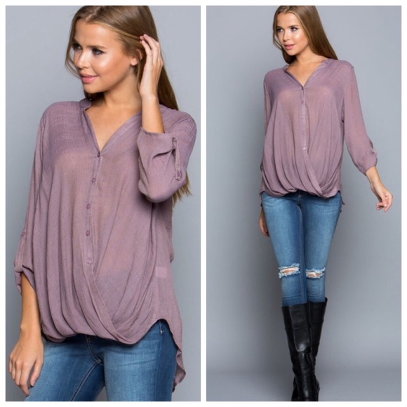 •twist front button down• - Picture 2 of 4